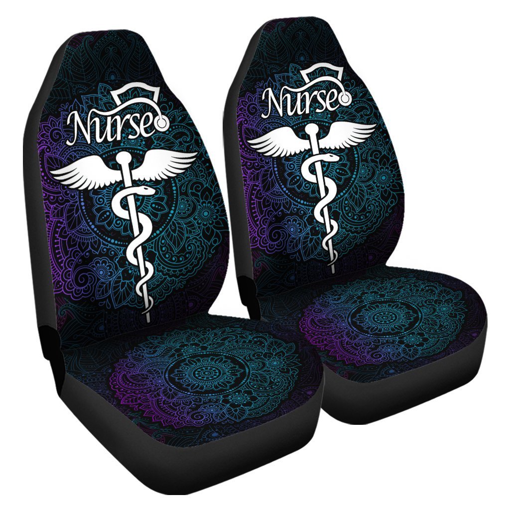 Nurse Car Seat Covers Custom Mandala Car Accessories Gift Idea - Gearcarcover - 3