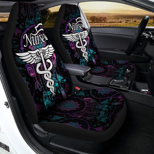 Nurse Car Seat Covers Custom Mandala Dreamcatcher Car Accessories Meaningful Gift Idea For Nurse - Gearcarcover - 2