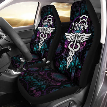 Nurse Car Seat Covers Custom Mandala Dreamcatcher Car Accessories Meaningful Gift Idea For Nurse - Gearcarcover - 1