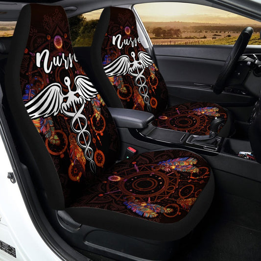 Nurse Car Seat Covers Custom Mandala Dreamcatcher Meaningful For Nurse Car Accessories - Gearcarcover - 2