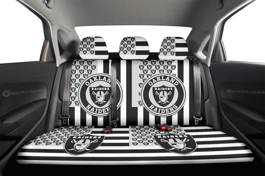 Oakland Raiders Car Back Seat Cover Custom US Flag Style - Gearcarcover - 2