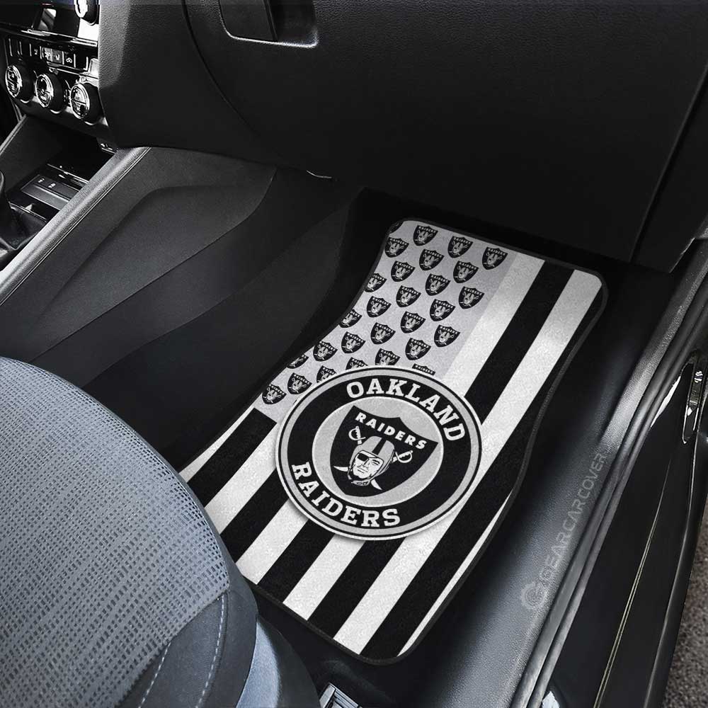 Oakland Raiders Car Floor Mats Custom US Flag Style - Gearcarcover - 3