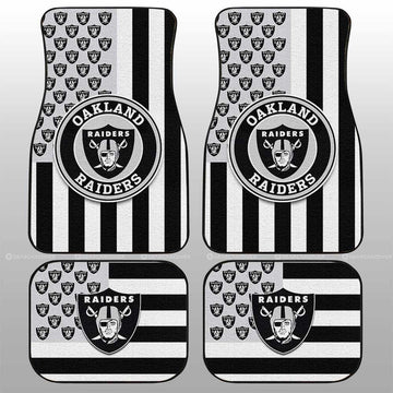 Oakland Raiders Car Floor Mats Custom US Flag Style - Gearcarcover - 1