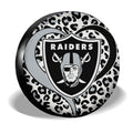 Oakland Raiders Spare Tire Cover Custom Leopard Heart For Fans - Gearcarcover - 3