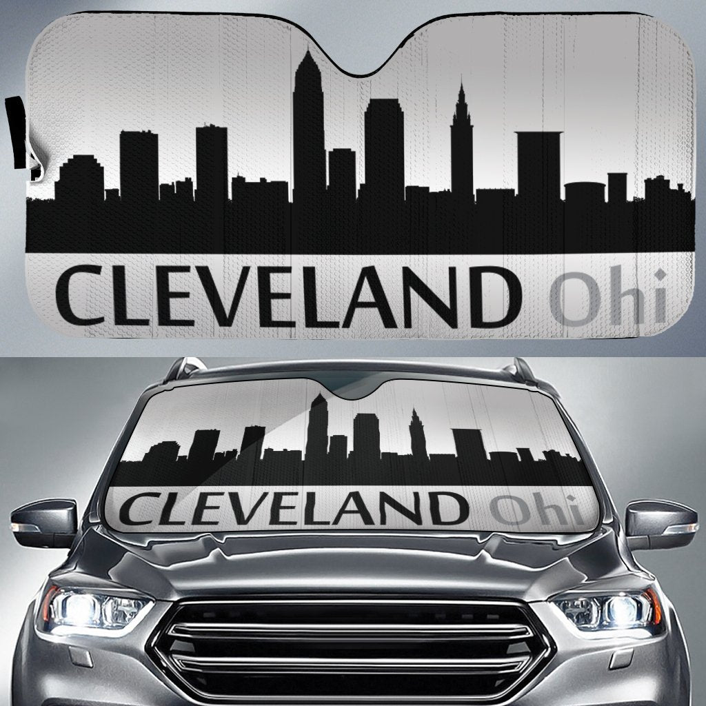 Ohio Cleveland Skyline Car Sunshade Custom Car Accessories - Gearcarcover - 1