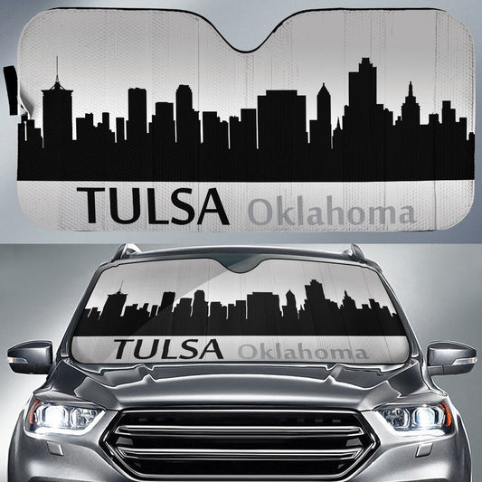 Oklahoma Tulsa Skyline Car Sunshade Custom Car Accessories - Gearcarcover - 1
