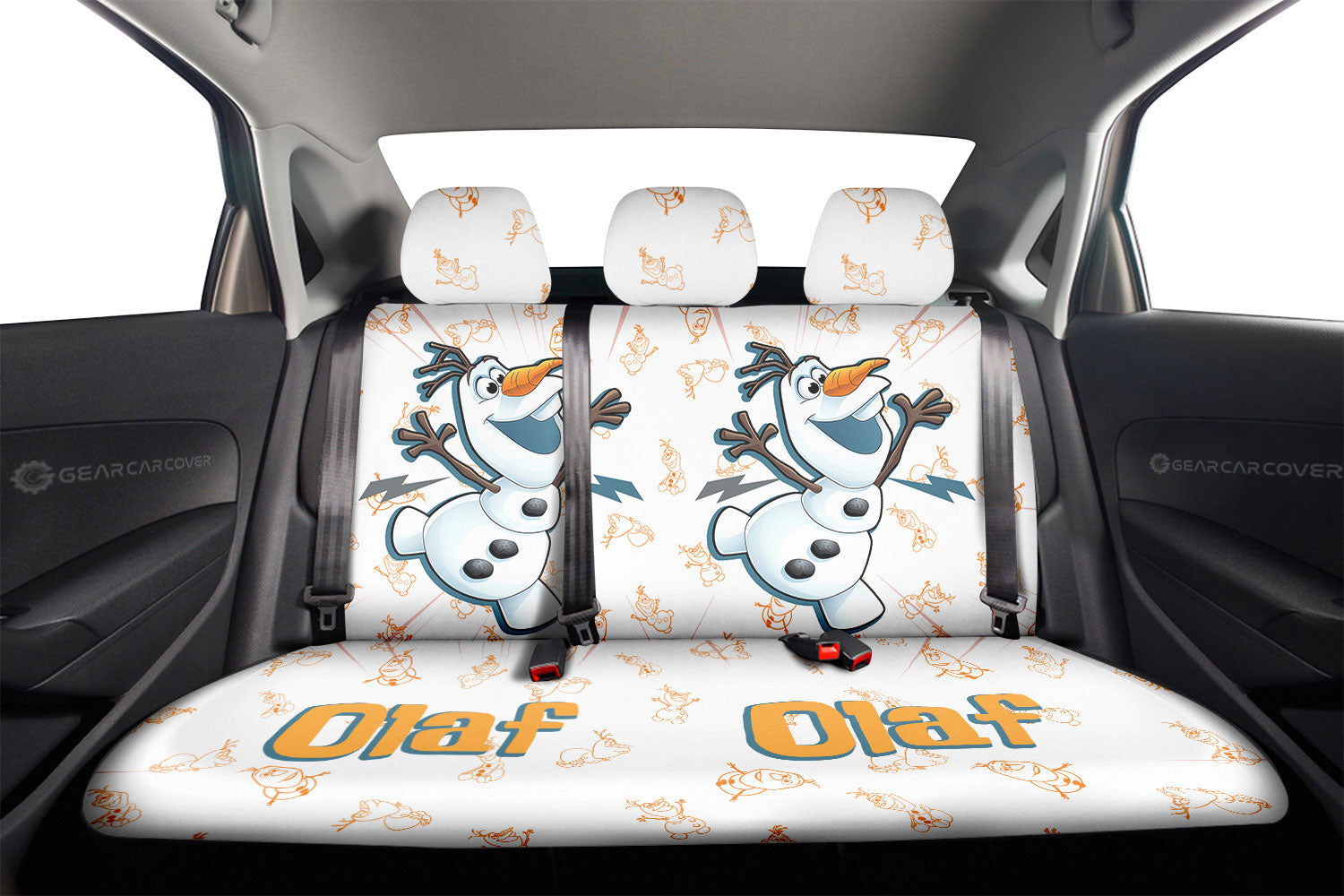 Olaf Car Back Seat Cover Custom Cartoon Car Accessories - Gearcarcover - 2
