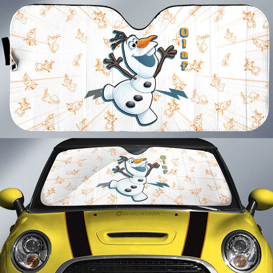 Olaf Car Sunshade Custom Cartoon Car Accessories - Gearcarcover - 1