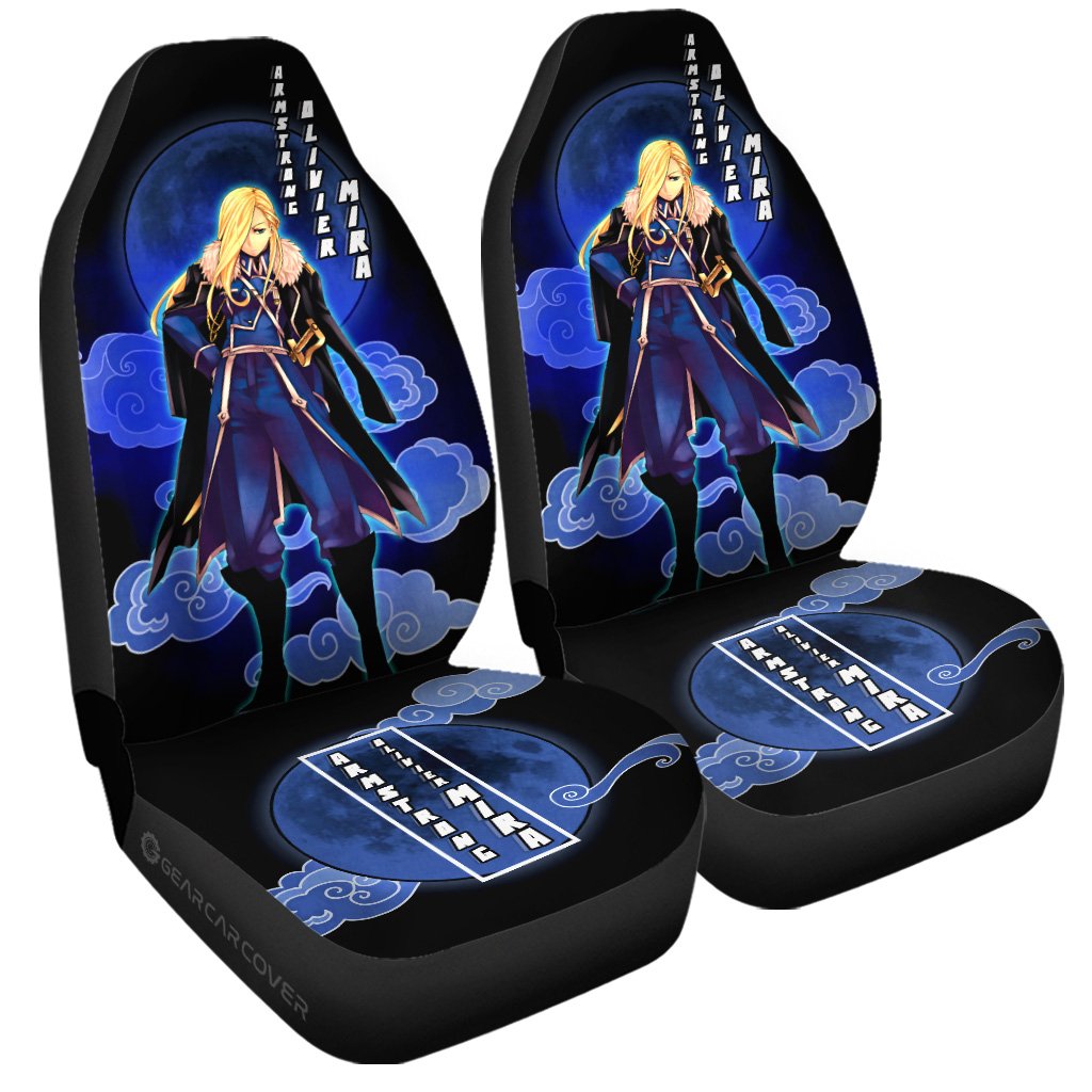 Olivier Mira Armstrong Car Seat Covers Custom Fullmetal Alchemist Anime Car Interior Accessories - Gearcarcover - 3