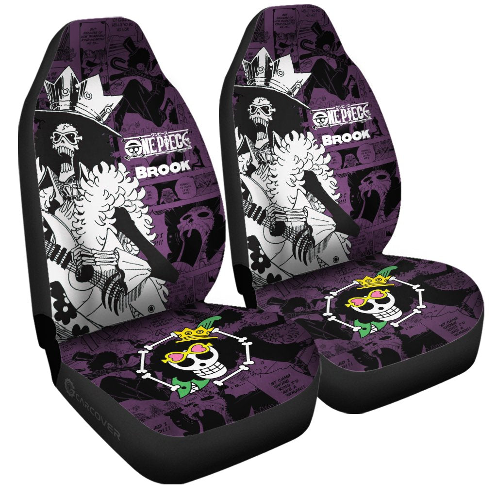 One Piece Brook Car Seat Covers Custom Anime Mix Manga Car Interior Accessories - Gearcarcover - 3