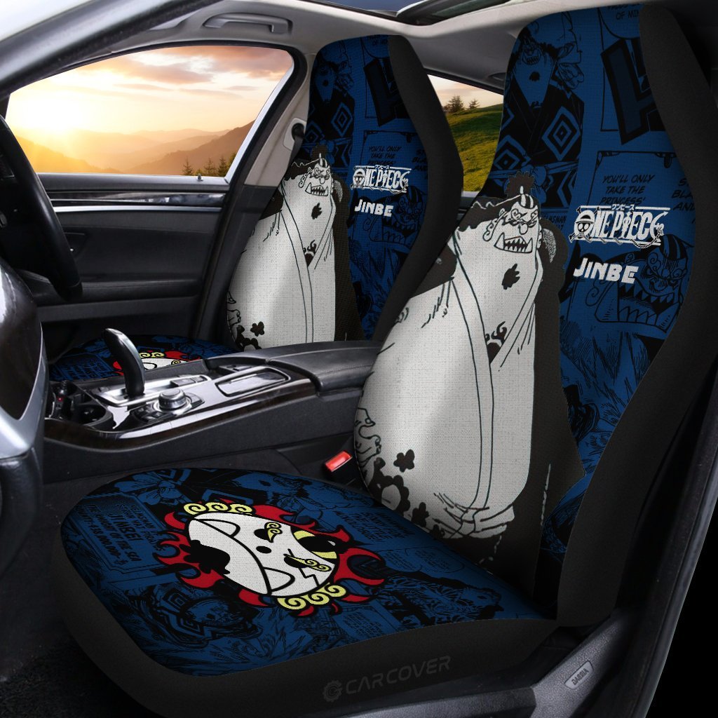 One Piece Jinbe Car Seat Covers Custom Anime Mix Manga Car Interior Accessories - Gearcarcover - 2