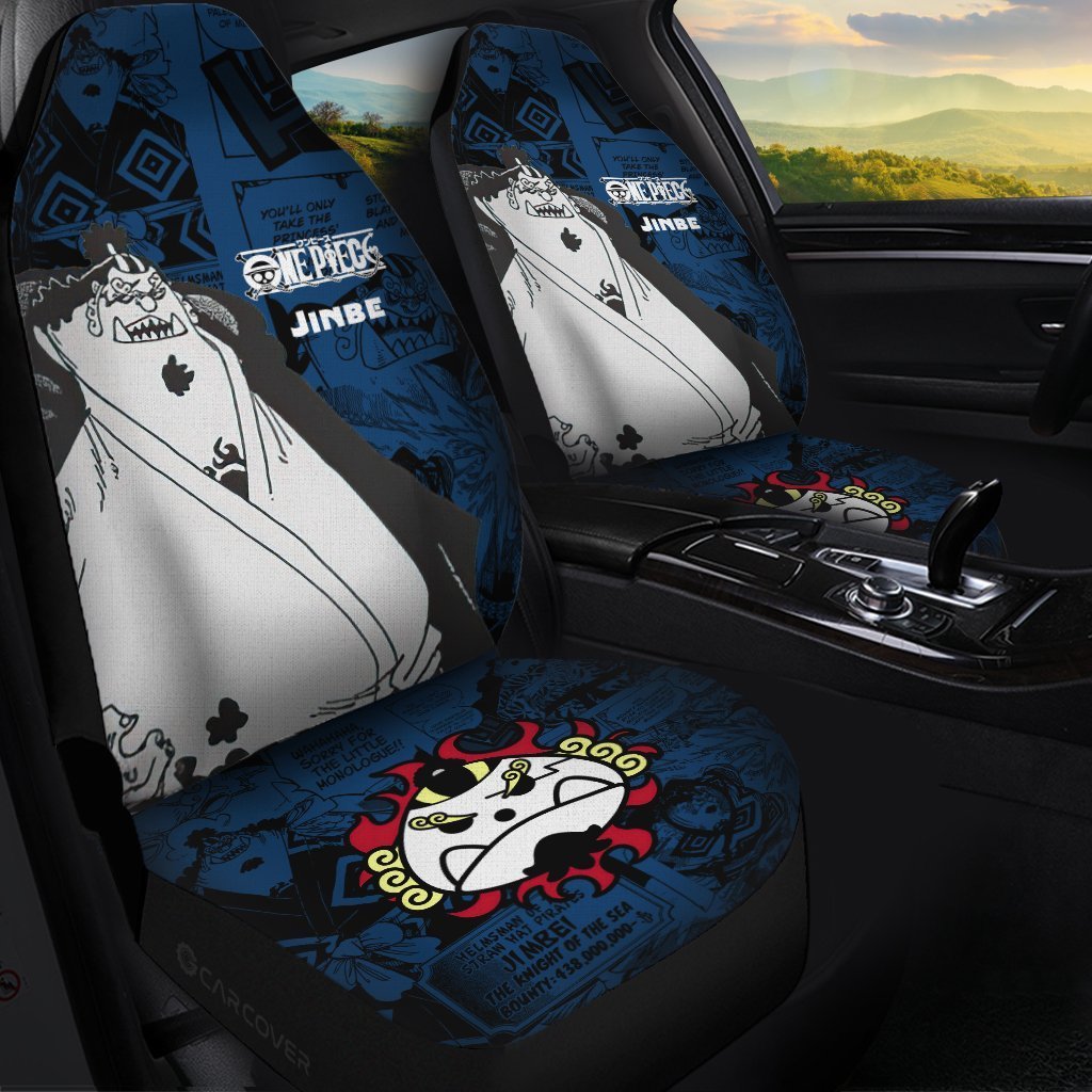 One Piece Jinbe Car Seat Covers Custom Anime Mix Manga Car Interior Accessories - Gearcarcover - 1