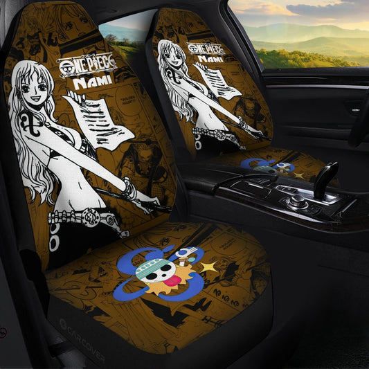 One Piece Nami Car Seat Covers Custom Anime Mix Manga Car Interior Accessories - Gearcarcover - 1