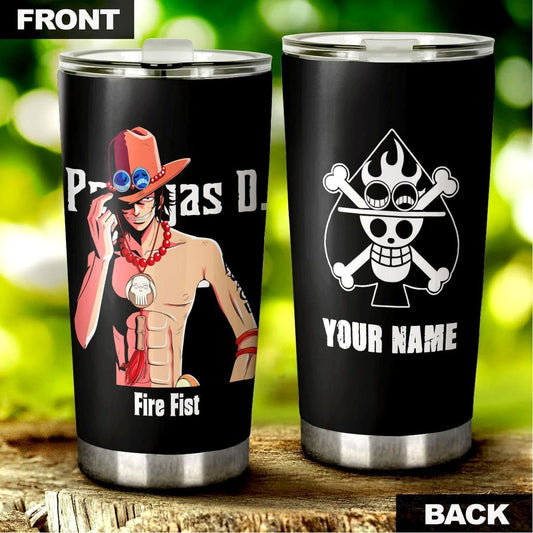 One Piece Portgas D. Ace Personalized Tumbler Stainless Steel Vacuum Insulated 20oz - Gearcarcover - 1