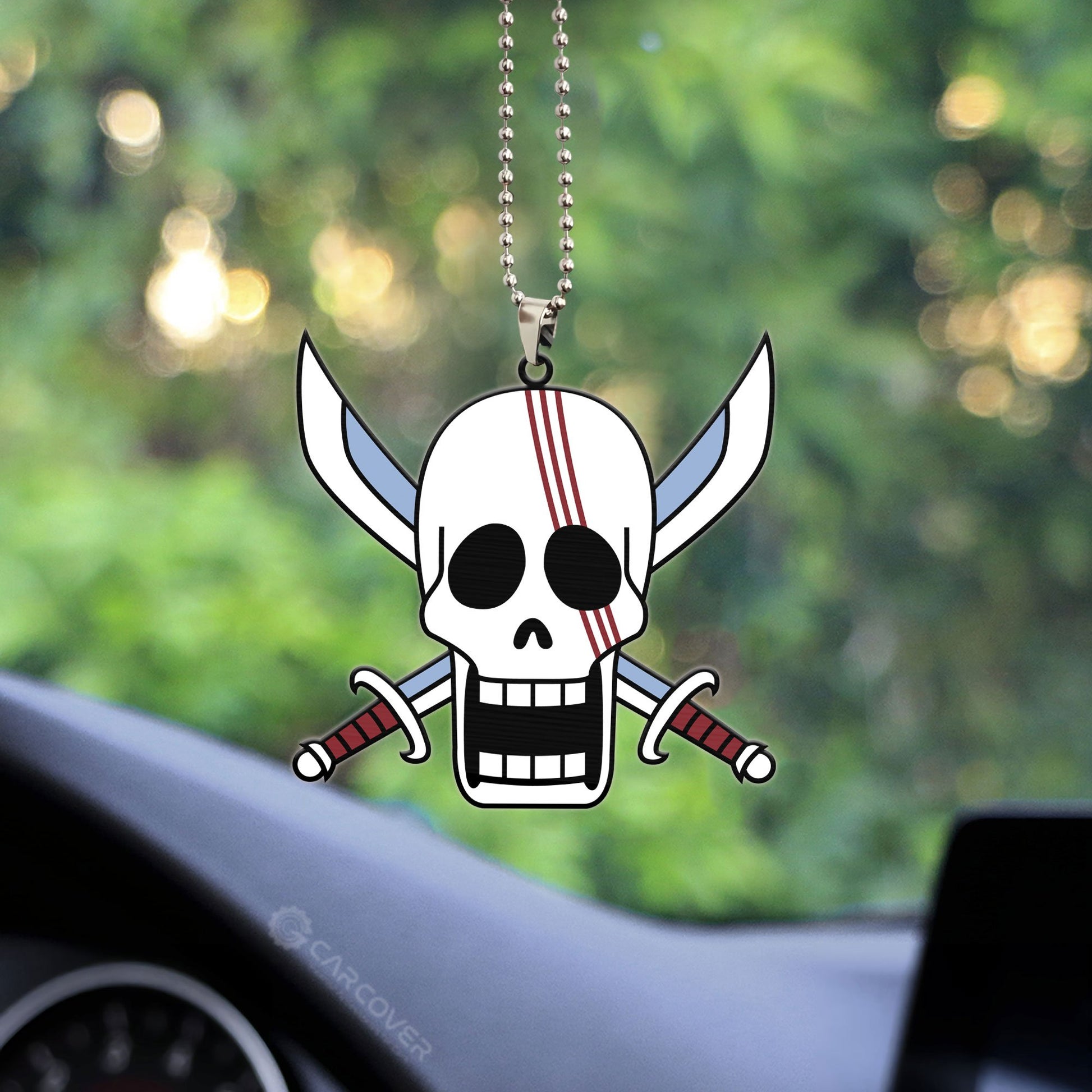 One Piece Red Hair Pirates Flag Ornament Custom Anime Car Accessories - Gearcarcover - 2