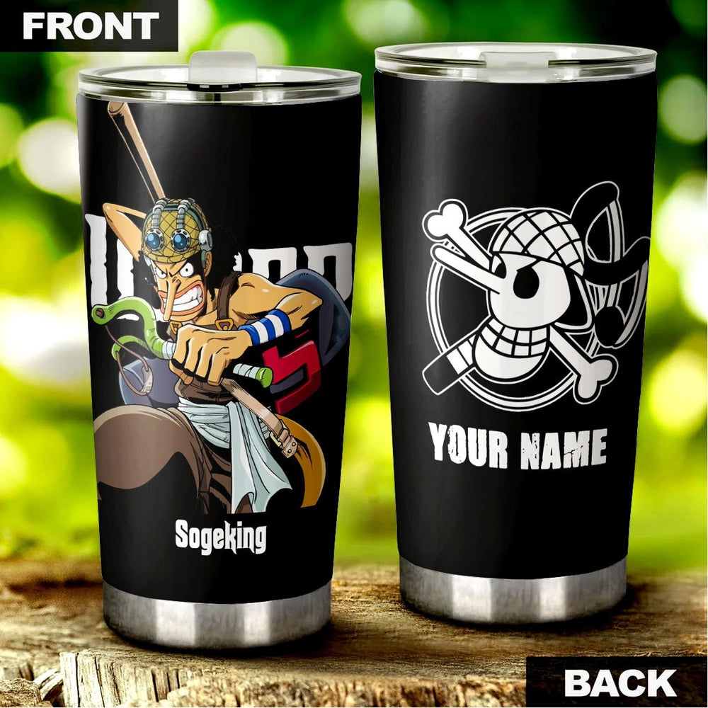 One Piece Usopp Custom Name Anime Tumbler Cup Car Accessories - Gearcarcover - 1