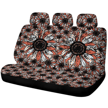 Orange Sunflower Car Back Seat Cover Custom Car Decoration - Gearcarcover - 1