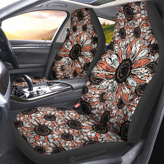 Orange Sunflower Car Seat Covers Custom Car Decoration - Gearcarcover - 2