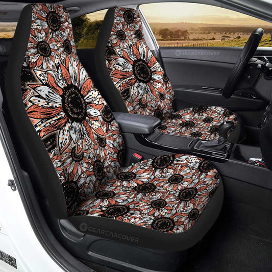 Orange Sunflower Car Seat Covers Custom Car Decoration - Gearcarcover - 1