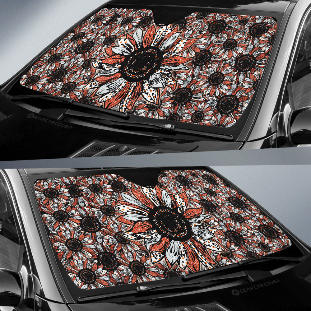 Orange Sunflower Car Sunshade Custom Car Decoration - Gearcarcover - 2