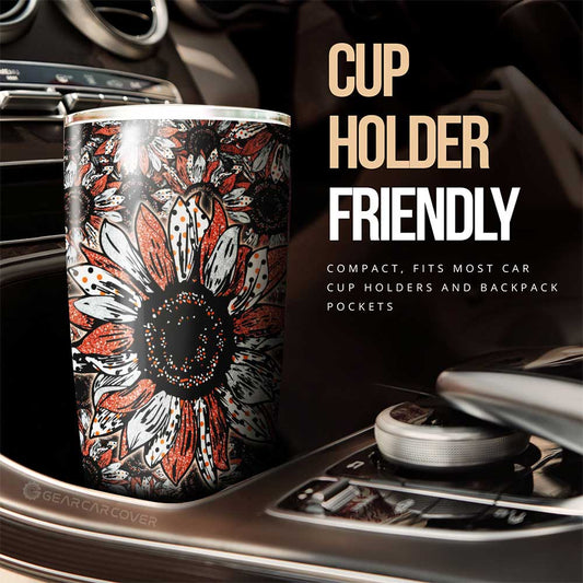 Orange Sunflower Tumbler Cup Custom Car Decoration - Gearcarcover - 2