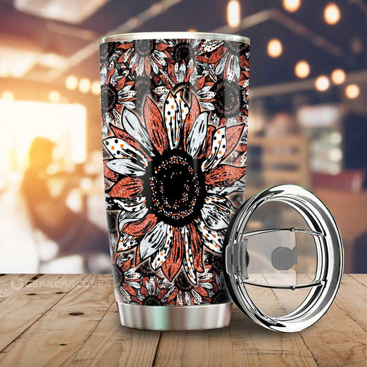 Orange Sunflower Tumbler Cup Custom Car Decoration - Gearcarcover - 1