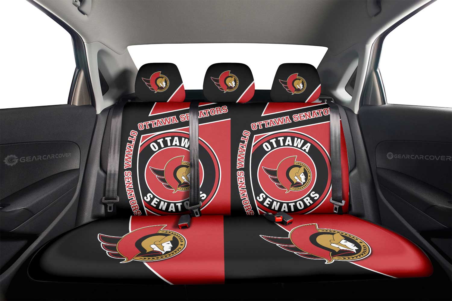 Ottawa Senators Car Back Seat Cover Custom Car Decorations For Fans - Gearcarcover - 2