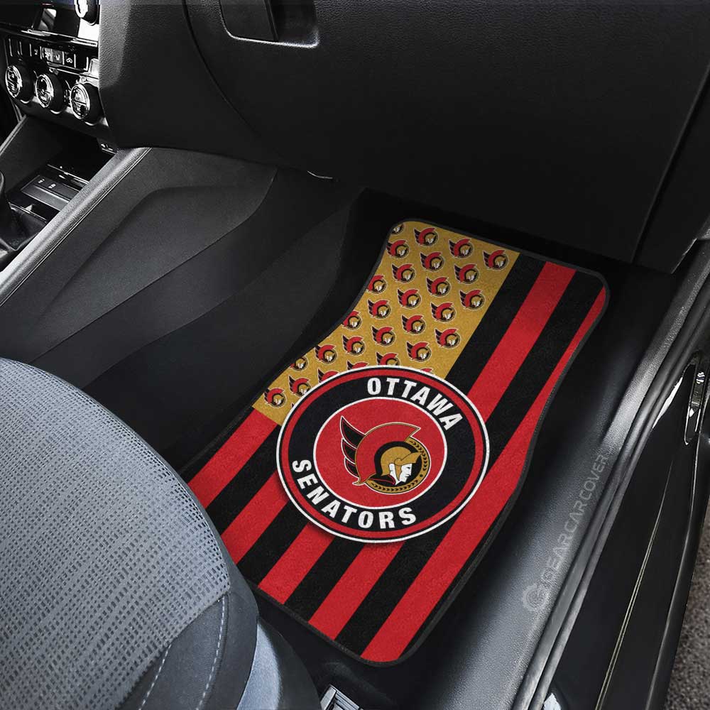 Ottawa Senators Car Floor Mats Custom US Flag Style - Gearcarcover - 3