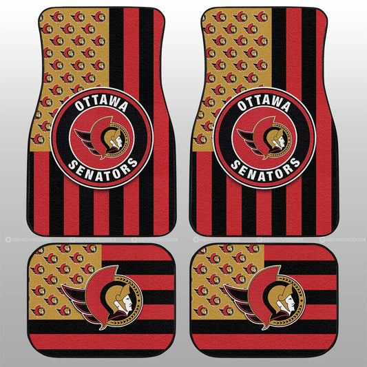 Ottawa Senators Car Floor Mats Custom US Flag Style - Gearcarcover - 1