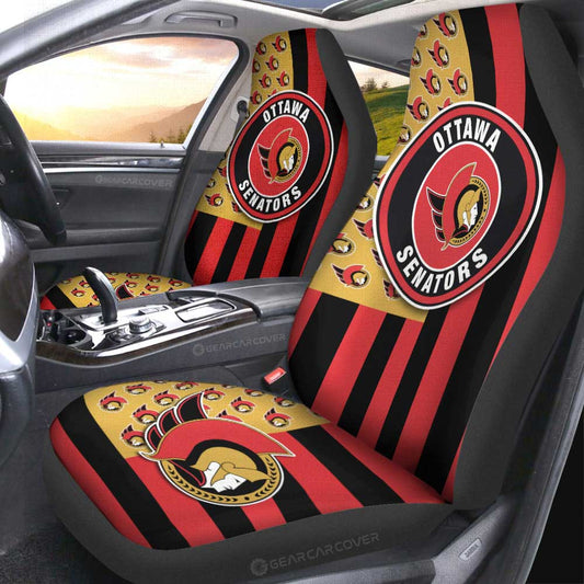 Ottawa Senators Car Seat Covers Custom US Flag Style - Gearcarcover - 2