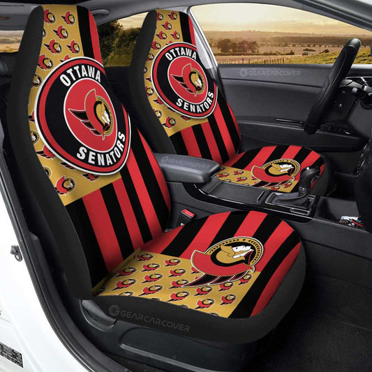 Ottawa Senators Car Seat Covers Custom US Flag Style - Gearcarcover - 1
