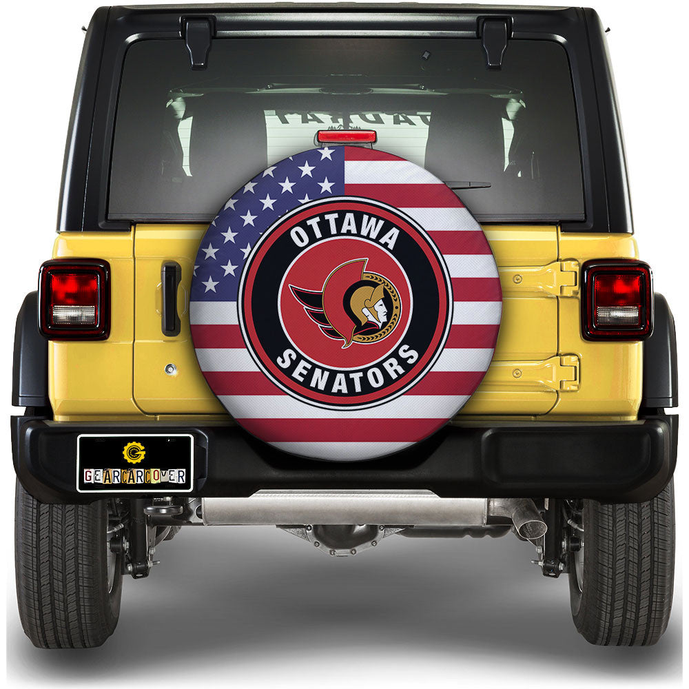 Ottawa Senators Spare Tire Covers Custom US Flag Style - Gearcarcover - 1