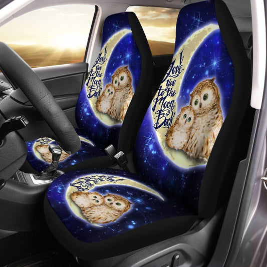 Owl Car Seat Covers Custom I Love You To The Moon And Back Owl Car Accessories - Gearcarcover - 2