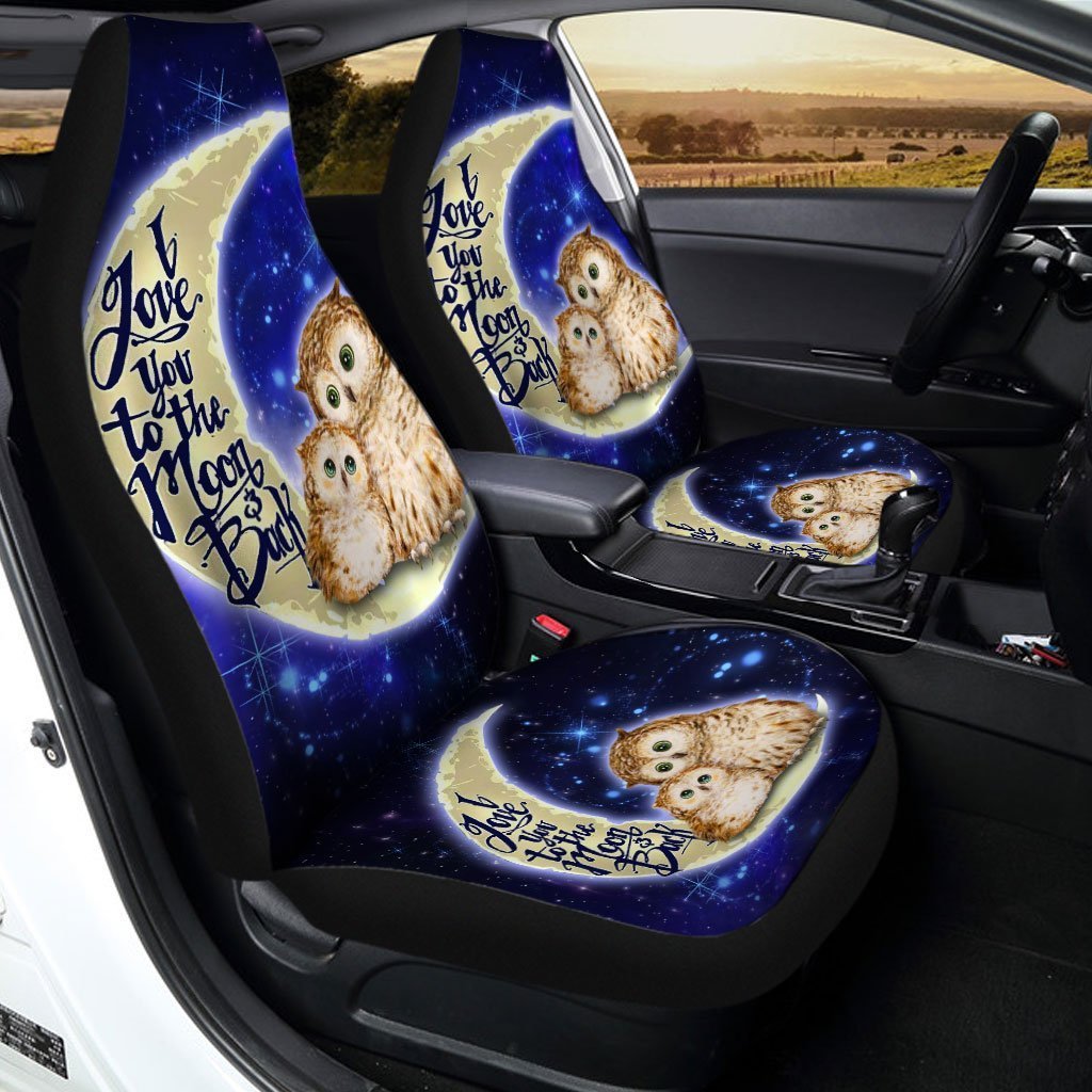 Owl Car Seat Covers Custom I Love You To The Moon And Back Owl Car Accessories - Gearcarcover - 3