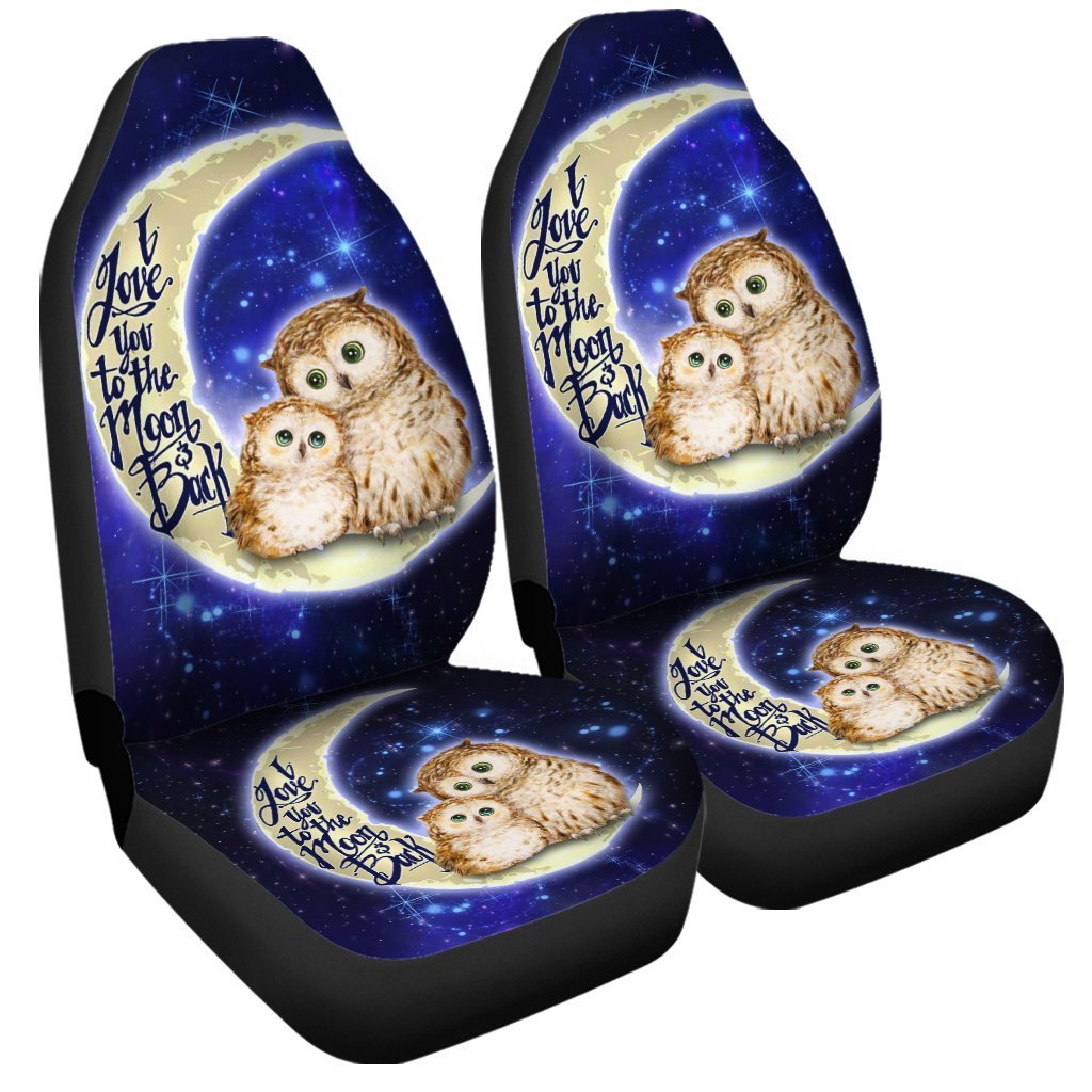 Owl Car Seat Covers Custom I Love You To The Moon And Back Owl Car Accessories - Gearcarcover - 4