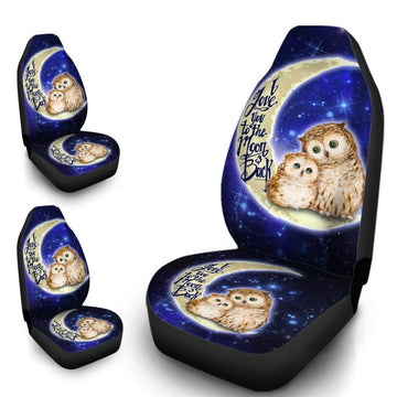 Owl Car Seat Covers Custom I Love You To The Moon And Back Owl Car Accessories - Gearcarcover - 1