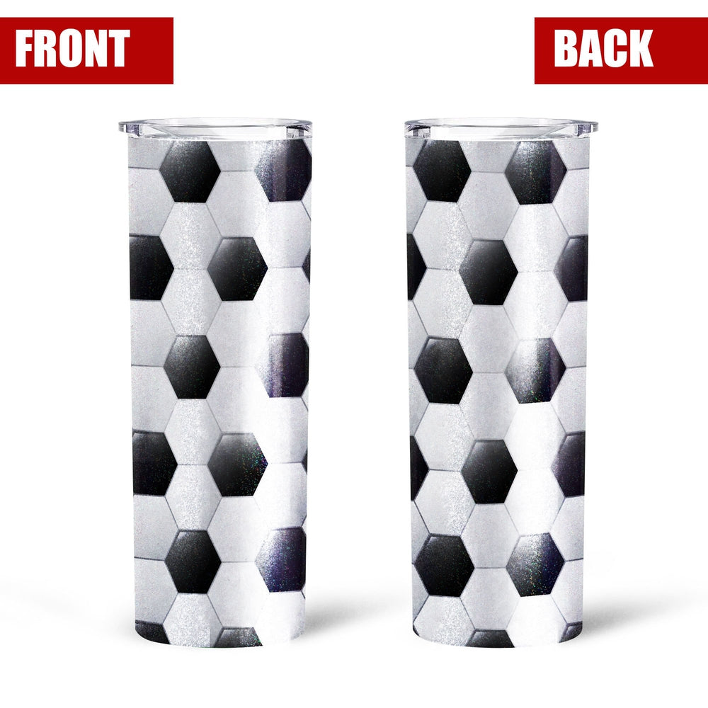 Pattern Ball Soccer Tall Glitter Tumbler - Gearcarcover - 2