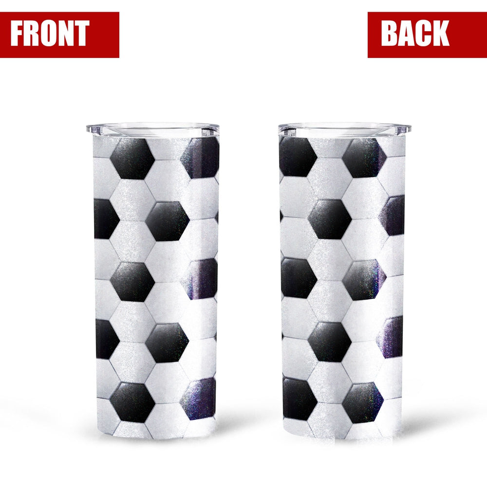Pattern Ball Soccer Tall Glitter Tumbler - Gearcarcover - 1