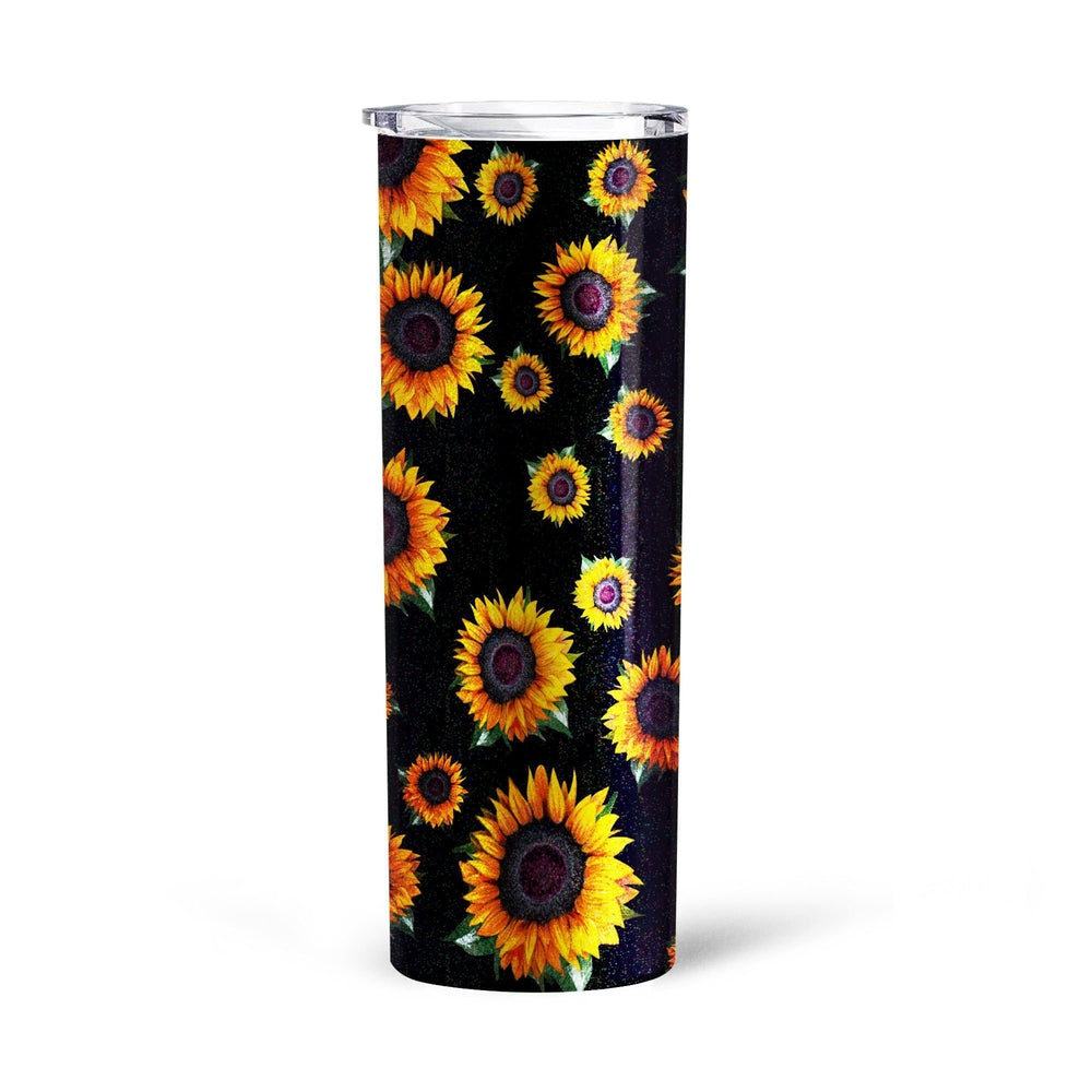 Pattern Sunflower Tall Glitter Tumbler - Gearcarcover - 4