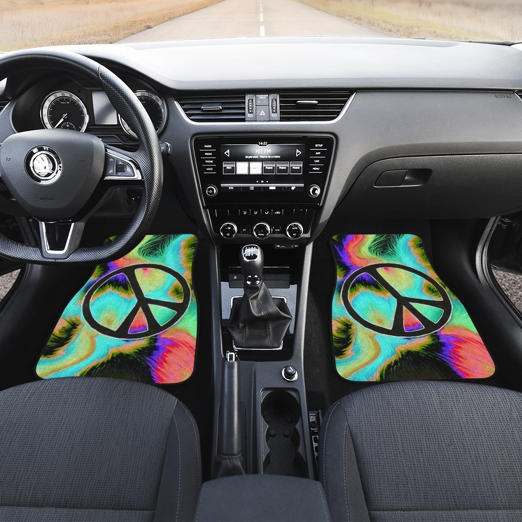 Peace Car Floor Mats Custom Hippe Peace Car Accessories - Gearcarcover - 3