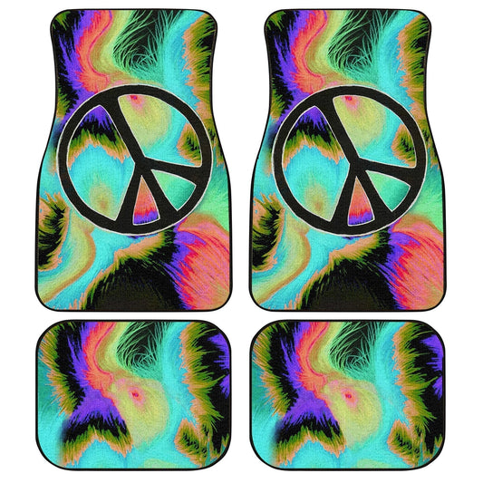 Peace Car Floor Mats Custom Hippe Peace Car Accessories - Gearcarcover - 1