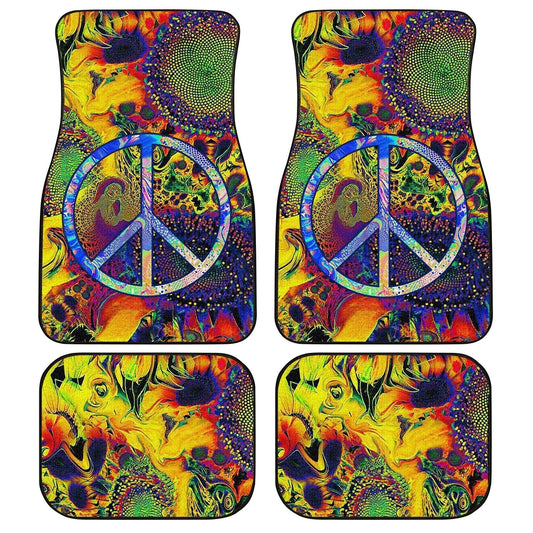 Peace Car Floor Mats Custom Love Peace Flower Car Accessories - Gearcarcover - 1