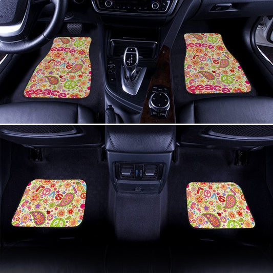 Peace Car Floor Mats Custom Lovely Flower Peace Accessories For Car - Gearcarcover - 2