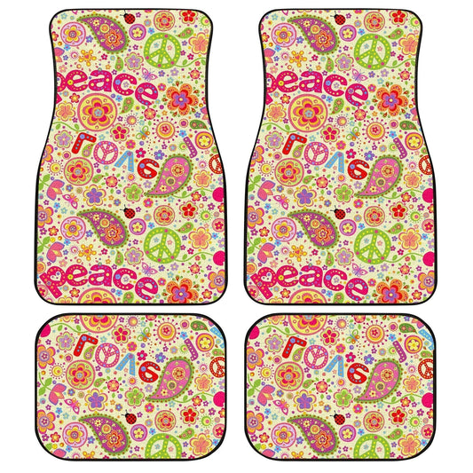 Peace Car Floor Mats Custom Lovely Flower Peace Accessories For Car - Gearcarcover - 1
