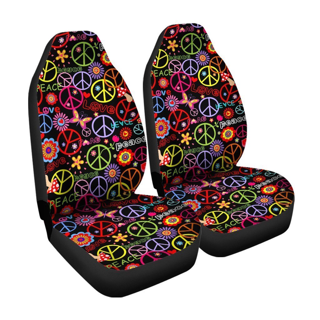 Peace Car Seat Covers Custom Love Peace Flower Car Accessories - Gearcarcover - 3
