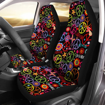 Peace Car Seat Covers Custom Love Peace Flower Car Accessories - Gearcarcover - 1
