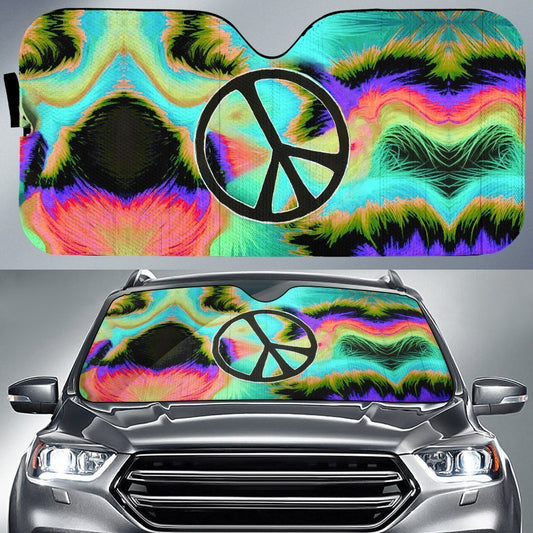 Peace Car Sunshade Custom Hippe Car Accessories Gift Idea - Gearcarcover - 1