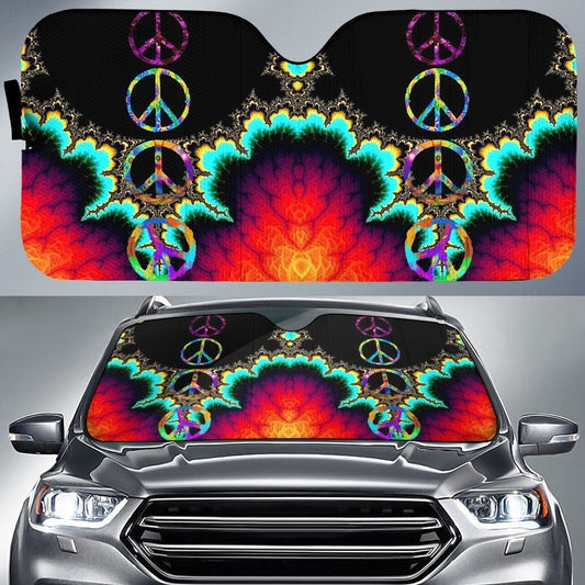 Peace Car Sunshade Custom Hippie Peace Car Accessories - Gearcarcover - 1