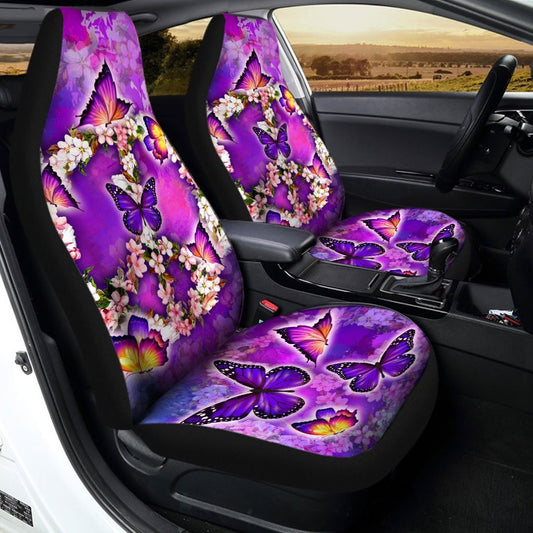 Peace Sign Car Seat Covers Custom Flower Butterfly Car Accessories - Gearcarcover - 2