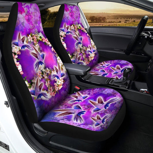 Peace Sign Car Seat Covers Custom Flower Hummingbirds Car Accessories - Gearcarcover - 2